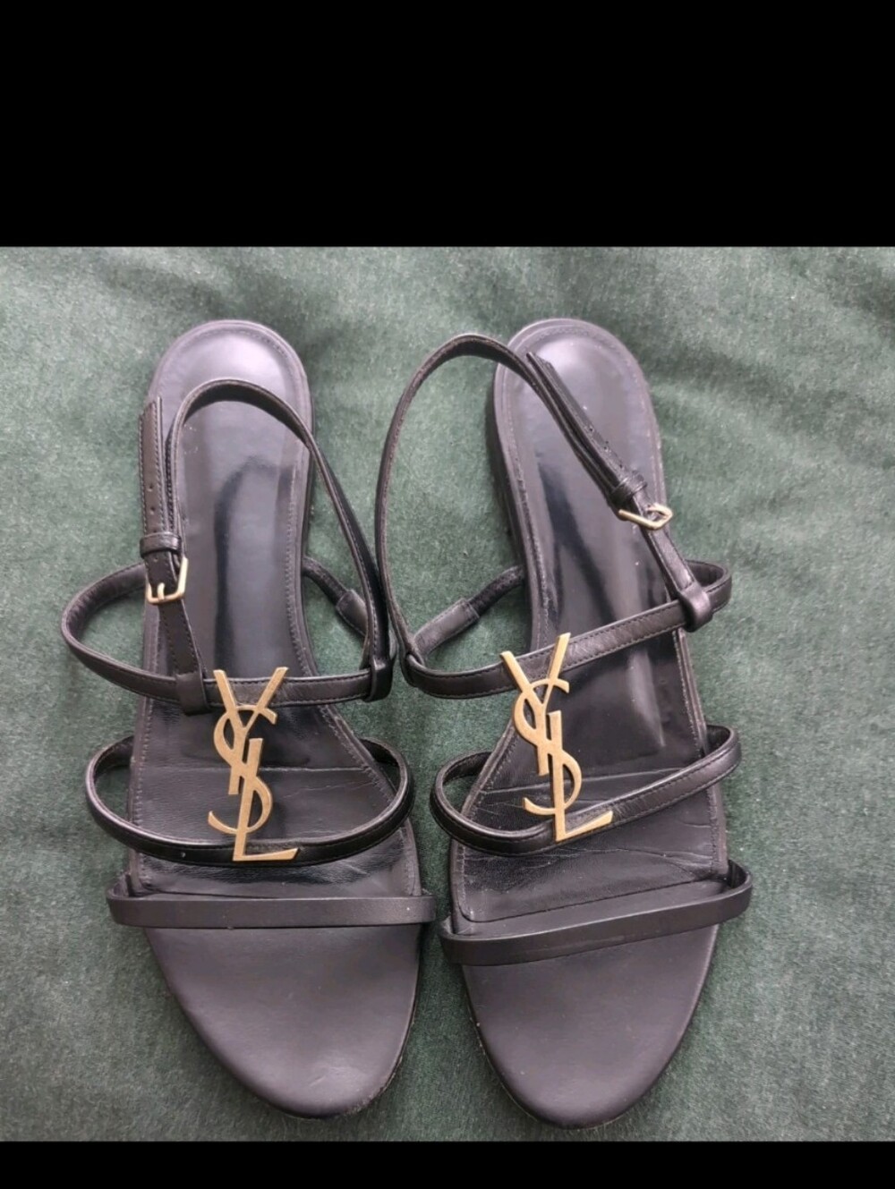 YSL “Cassandra” Calf Skin Sling back Sandal $875 Size 9